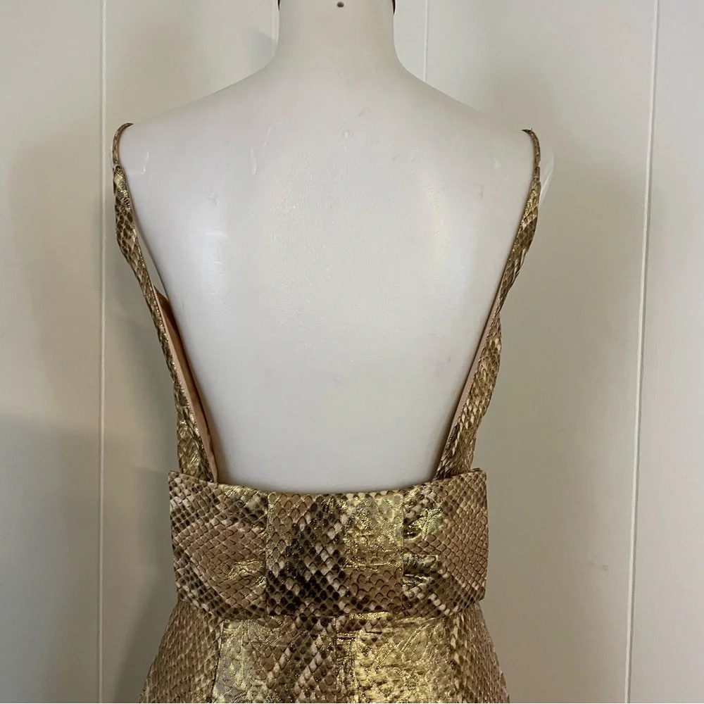 Tracy Reese Silk Metallic Dress Women’s 6 Sleeveless Scoop Neck Sheath Glam - Picture 6 of 10